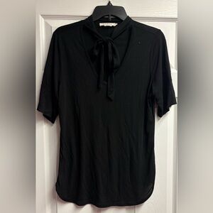 FRAME Tie Neck 100% Crispy Viscose Top Size Large